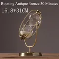 Bronze 30-minute rotating sand timer with vintage metal frame for office desk decor - Bronze Rotating Hourglass 30 Mins
