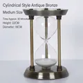 Clessidra vintage in metallo bronzo, taglia media 22cm, durata 30 minuti decorazione - Bronzo 3 Colonne Medio 30 Min