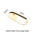 Plateau à bijoux ovale nordique en acier inoxydable doré avec finition polie de 23 cm - Grand / Or