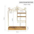 Golden Cupid Arrow iron jewelry stand with earring holes and lace tray 33cm - Golden Tray Jewelry Rack
