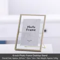 Champagne gold 6-inch geometric metal frame with double glass for 4x6 desktop photos - Gold Cat Bracket Frame - 6 Inch / Gold