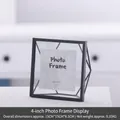 Minimalist black geometric metal picture frame with 4-inch glass insert and stand - Geometric Black Frame - 4 Inch / Black