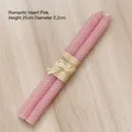 Zweier-Set handgefertigte Bienenwachskerzen in Rosa mit Wabenstruktur Höhe 25 cm - Bienenwachs / Höhe 25cm Durchmesser 2,2cm / Rosa