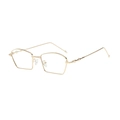 Gafas de sol irregulares de metal dorado con montura geométrica y detalles de estrellas - Marco Dorado Lentes Transparentes