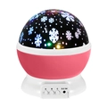 Pink and white starry sky projector lamp with snowflake pattern and DC 5V port - Pink Shell Snowflake-Regular 1W