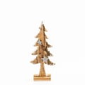 Árbol de Navidad rústico de madera con textura de corteza y puntas de nieve blancas - Árbol de Cuerda de Cáñamo Pequeño