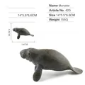 Detailed manatee animal model figure in dark brown finish, size 14x5.5x6.6 cm - Manatee Shape