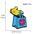 Kreative Cartoon Emaille Pin mit Hand, blauer Einkaufstasche und HAUL DAP Aufdruck - Cartoon Hand-HAUL DAP!