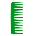 Vibrant green plastic wide tooth hair comb for easy detangling and scalp massage - Dark Green