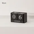 Calendrier perpétuel minimaliste en bois noir avec cubes de date et blocs de mois - Noir