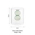 Vaso in vetro nordico moderno a doppio strato colore verde menta, 10x8cm - Stile A (Verde Menta)