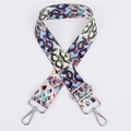 Adjustable wide replacement strap for crossbody bags with blue and red snake print - Pattern 91 (Silver Hook)