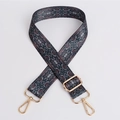Adjustable wide replacement bag strap featuring dark grey and reddish brown snake skin pattern - Pattern 92 (Gold Hook)