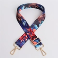 Adjustable colorful ethnic crossbody strap with tropical plant pattern and gold buckles - Pattern 95 (Gold Hook)