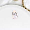 Cute white Bichon dog charm in gold-plated enamel for DIY jewelry making and pendants - 2# Bichon Dog (Labeled Cat)