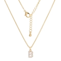 Collana dorata con pendente a lettera B con cristalli e una raffinata catena a maglie - Lettera B (XL00063-B)
