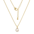 Gold plated letter G pendant necklace with sparkling white crystals for women - Letter G (XL00063-G)