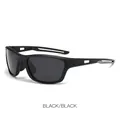 Gafas de sol deportivas polarizadas con montura negra mate y lentes grises - Montura Negra Lentes Gris Negro
