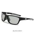Gafas de sol deportivas polarizadas con montura negra mate y lentes grises para ciclismo - Montura Negra Lente Gris