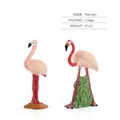 Modello di uccello fenicottero rosa con base d'erba per decorazione scrivania - Set da 2 Fenicotteri (47.2g)