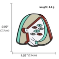 Emaille speld in Picasso-stijl voor rugzakken van 4,4g en afmetingen van 2,6cm - Multi-Eye Girl Abstract Portrait Style (A00960)