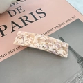 Pink and lilac marble acetate hair clip 8.5cm with elegant French style rectangular design - Taro Purple