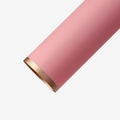 Pink matte cylindrical flower basket with premium rose gold metal edge detailing - 20Pcs/58*58cm / Gold Edge Jelly Film-Rose Pink