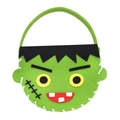 Halloween felt candy bag featuring a green Frankenstein monster design for kids - Giant Frankenstein Style
