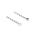 Orecchini a perno a sfera in argento sterling S999 lucido per lobi delle orecchie sensibili - Orecchini a Testa Rotonda Piena da 1.5mm