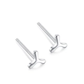 Minimalist S925 sterling silver stud earrings featuring a sleek three-pronged clover design - Windmill Stud Earrings