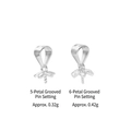 S925 Sterling Silber Perlenanhänger-Halterungen in fünf- und sechsblättriger Form - Fünfblättrige Gewindenadel-Halterung / Silber
