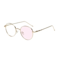Fashionable round gold metal frame sunglasses with purple tinted lenses and bamboo design - C7 Gold Frame Photochromic Pink Lens