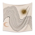 Bohemian tapestry with gold sun and moon patterns on an off-white fabric base - 73X95CM Brushed Style / Mld (36)-Sun Moon Wavy Lines
