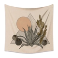 Tapiz bohemio con ilustración moderna de plantas del desierto para decoración de pared - 73X95CM Estilo Cepillado / Mld (41)-Plantas del Desierto