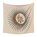 Bohemian tapestry with beige fabric featuring celestial sun rays and floral crescent moon - 73X95CM Brushed Style / Mld (45)-Sun Ray Moon Flower