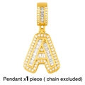 Gold letter A pendant with clear zircon inlay, minimalist DIY jewelry without chain - Gold Letter A Pendant (No Chain)
