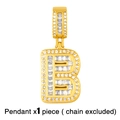 Golden letter B pendant with sparkling cubic zirconia crystals for women jewelry - Gold Letter B Pendant (No Chain)