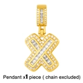 Macro shot of gold letter X pendant featuring sparkling cubic zirconia on white background - Gold Letter X Pendant (No Chain)