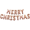 Rose gold foil Merry Christmas letter balloon set for festive party wall decoration - Rose Gold Merry Christmas Letters