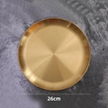 Nordic vintage style gold round metal storage tray with brushed finish in 26cm size - Storage Disc - 26cm