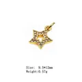 Golden star pendant with micro-pave zircons for DIY jewelry, 9.5x12mm 0.57g - Style 14# Five-Pointed Star