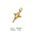Golden crucifix pendant with Virgin Mary relief and white zircon stones 10x20mm - Style 5# Virgin Mary Cross