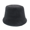 Vue détaillée de la texture suédine noire et du bord structuré du chapeau bob - Taille unique / Noir