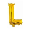 Golden 16-inch aluminum foil alphabet balloon in letter L shape for wedding decor - Bright Gold L