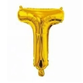 16 inch golden foil balloon shaped like the letter T for wedding party decorations - Bright Gold T