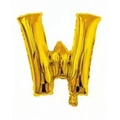16 inch shiny golden letter W foil balloon for wedding decoration and celebrations - Bright Gold W