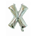 Shiny silver foil balloon in the shape of letter X for elegant wedding decoration - Bright Silver X