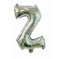 Single 16-inch silver foil number 2 balloon for wedding and party decoration - Bright Silver Z