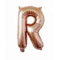 Letter R rose gold foil balloon with metallic finish for wedding and party decorations - Rose Gold R
