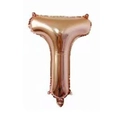 Metallic rose gold foil alphabet balloon in capital letter T for wedding party decor - Rose Gold T